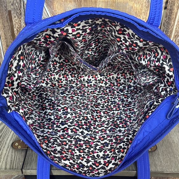 Vera Bradley Midnight Blue Large Textured Quilted Shoulder Handbag Travel Tote - Picture 14 of 16